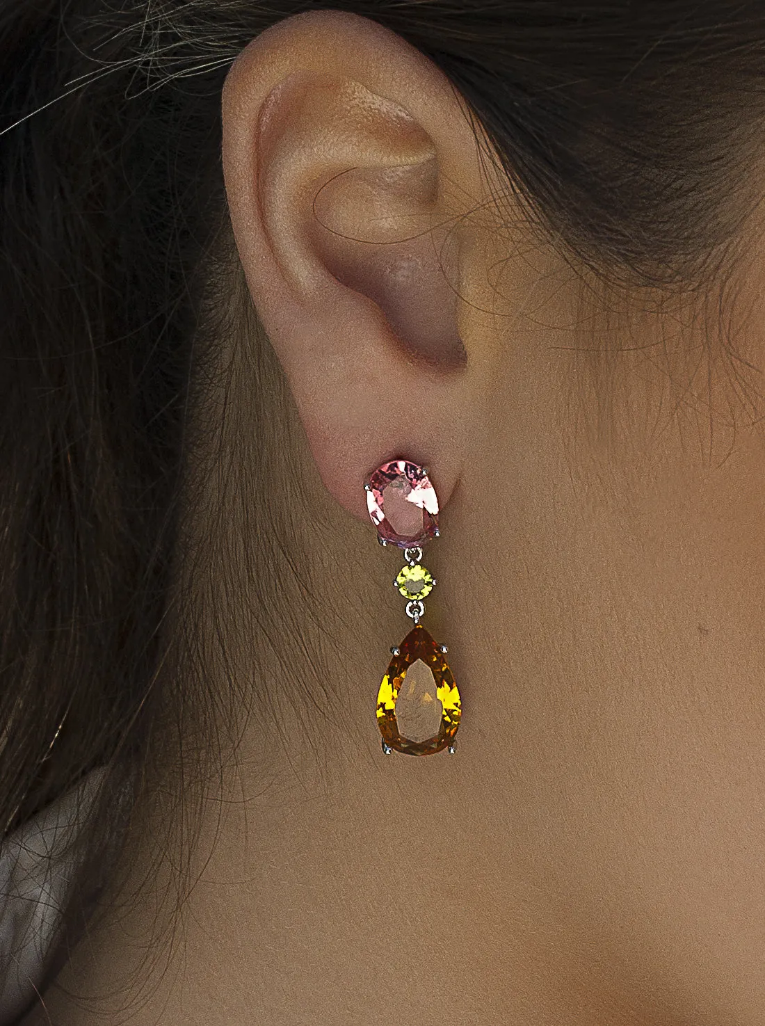 Pendientes de piedras de colores diseo multicolor