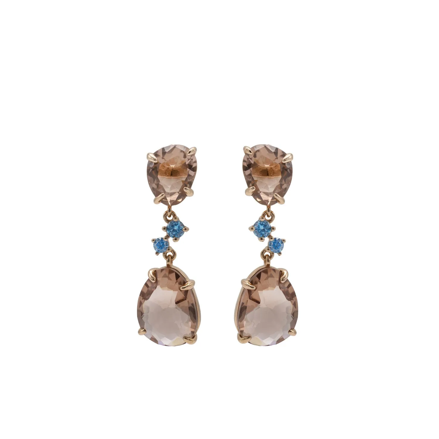Pendientes de piedras de colores tonos tierra y circonitas