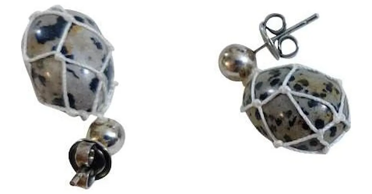 Pendientes de piedras preciosas de Bottega Veneta Negro Gris 