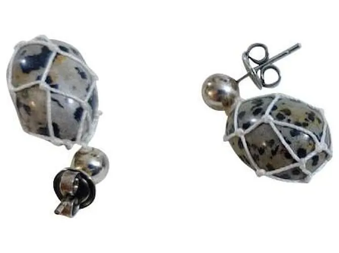 Pendientes de piedras preciosas de Bottega Veneta Negro Gris 