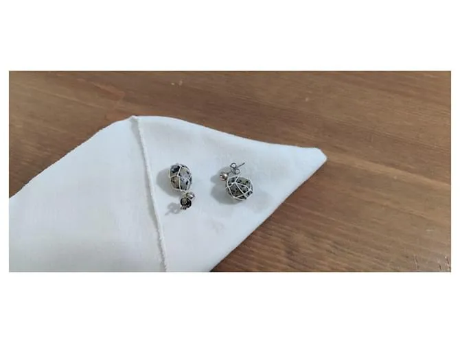 Pendientes de piedras preciosas de Bottega Veneta Negro Gris 
