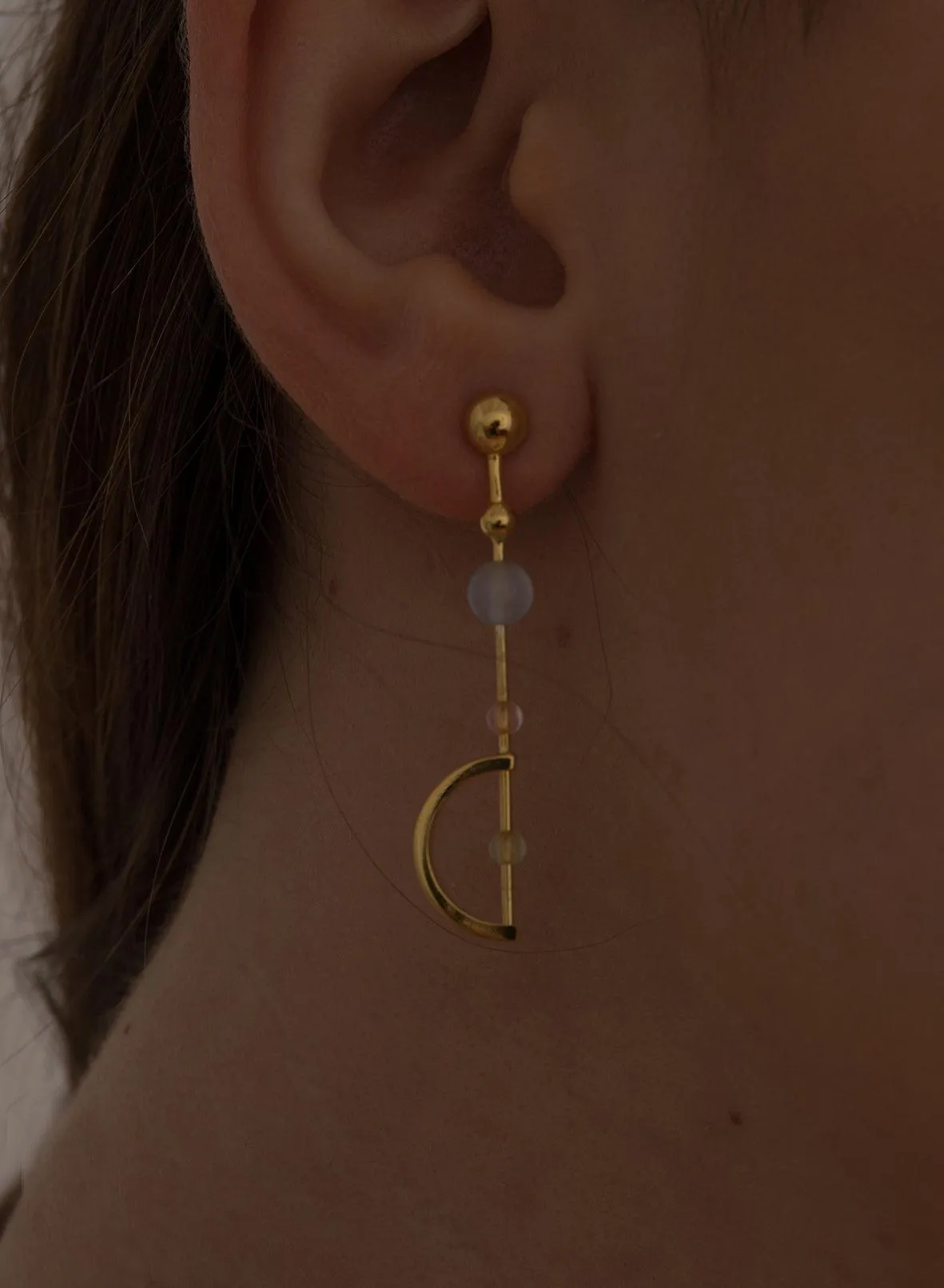 Pendientes originales de plata diseo lineal con piedras de colores