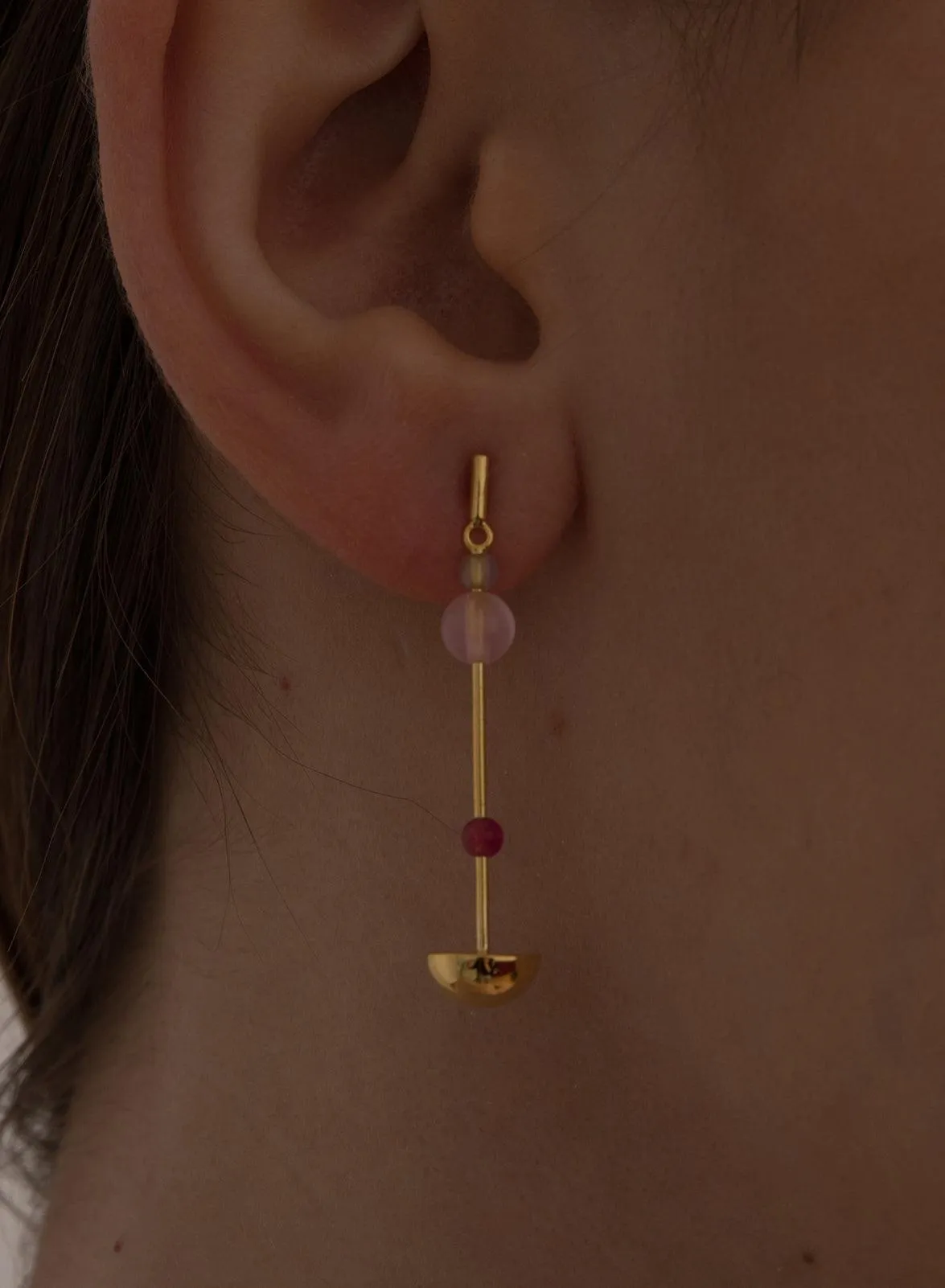 Pendientes originales de plata  irregulares con piedras de colores
