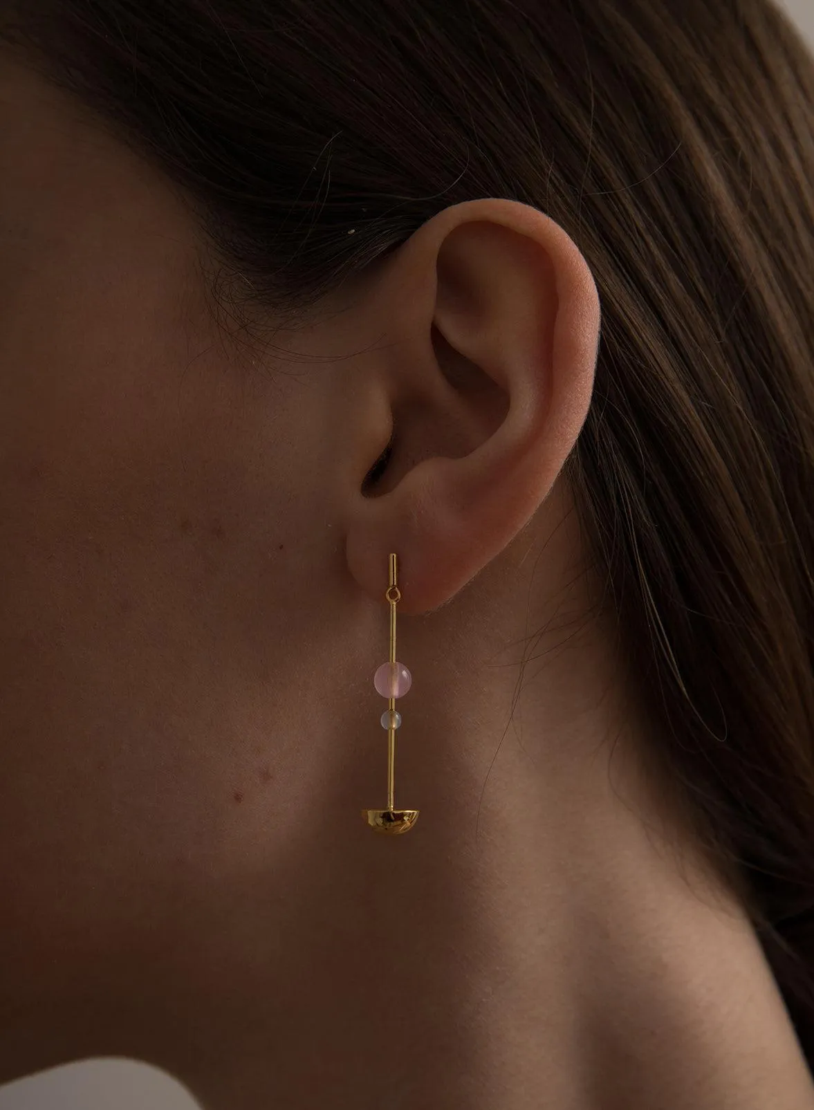 Pendientes originales de plata  irregulares con piedras de colores