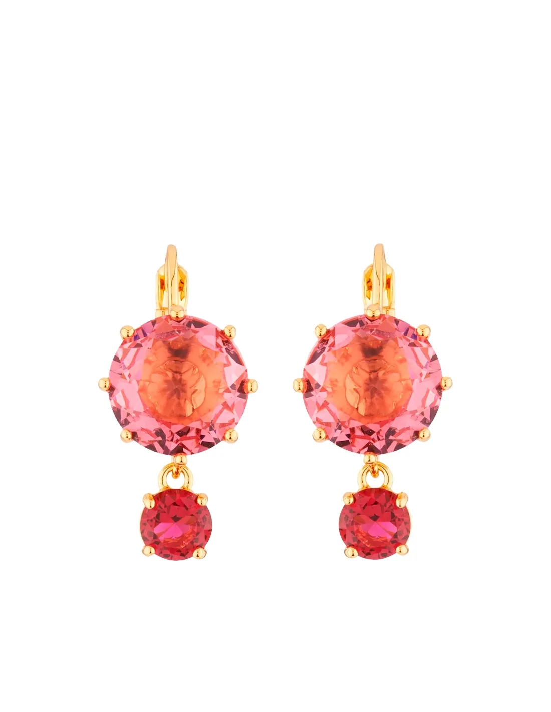 Pendientes piedras roja y rosa La Diamantine