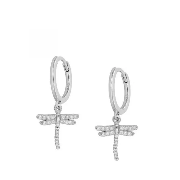 Pendientes Plata Aro Libelula Circonitas