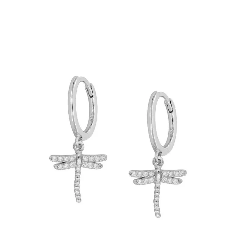 Pendientes Plata Aro Libelula Circonitas