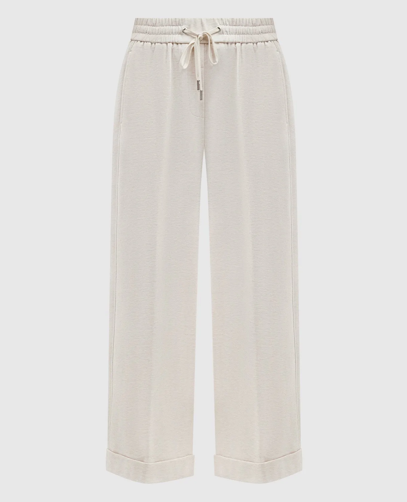 Peserico Beige sweatpants with monil chain