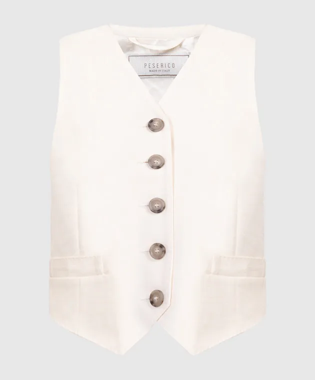 Peserico Beige vest with branded patch