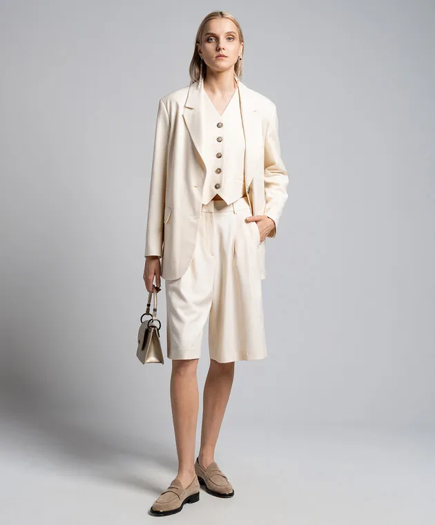 Peserico Beige vest with branded patch