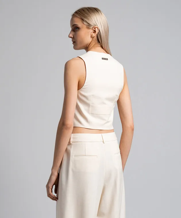Peserico Beige vest with branded patch