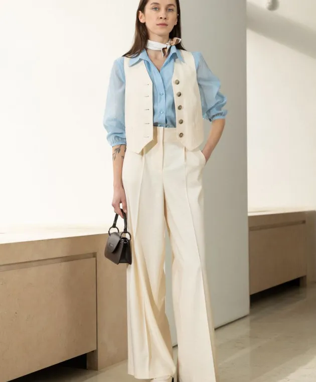 Peserico Beige vest with branded patch