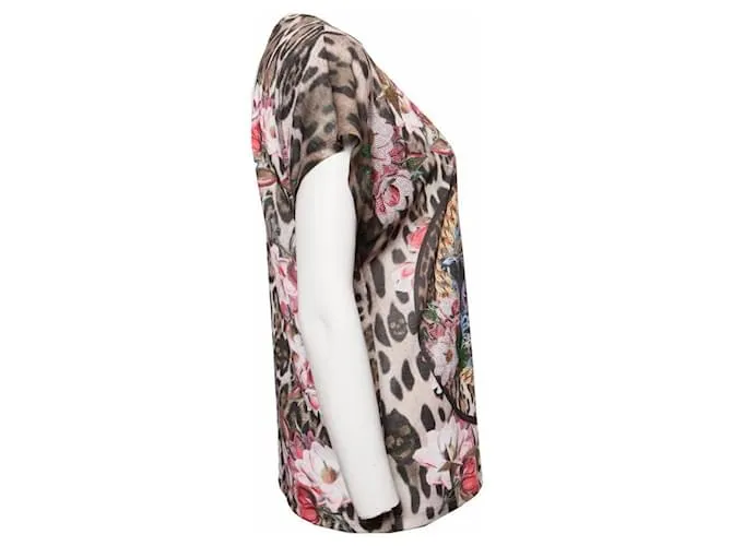 Philipp Plein, Camiseta estampado leopardo con piedras. Multicolor 