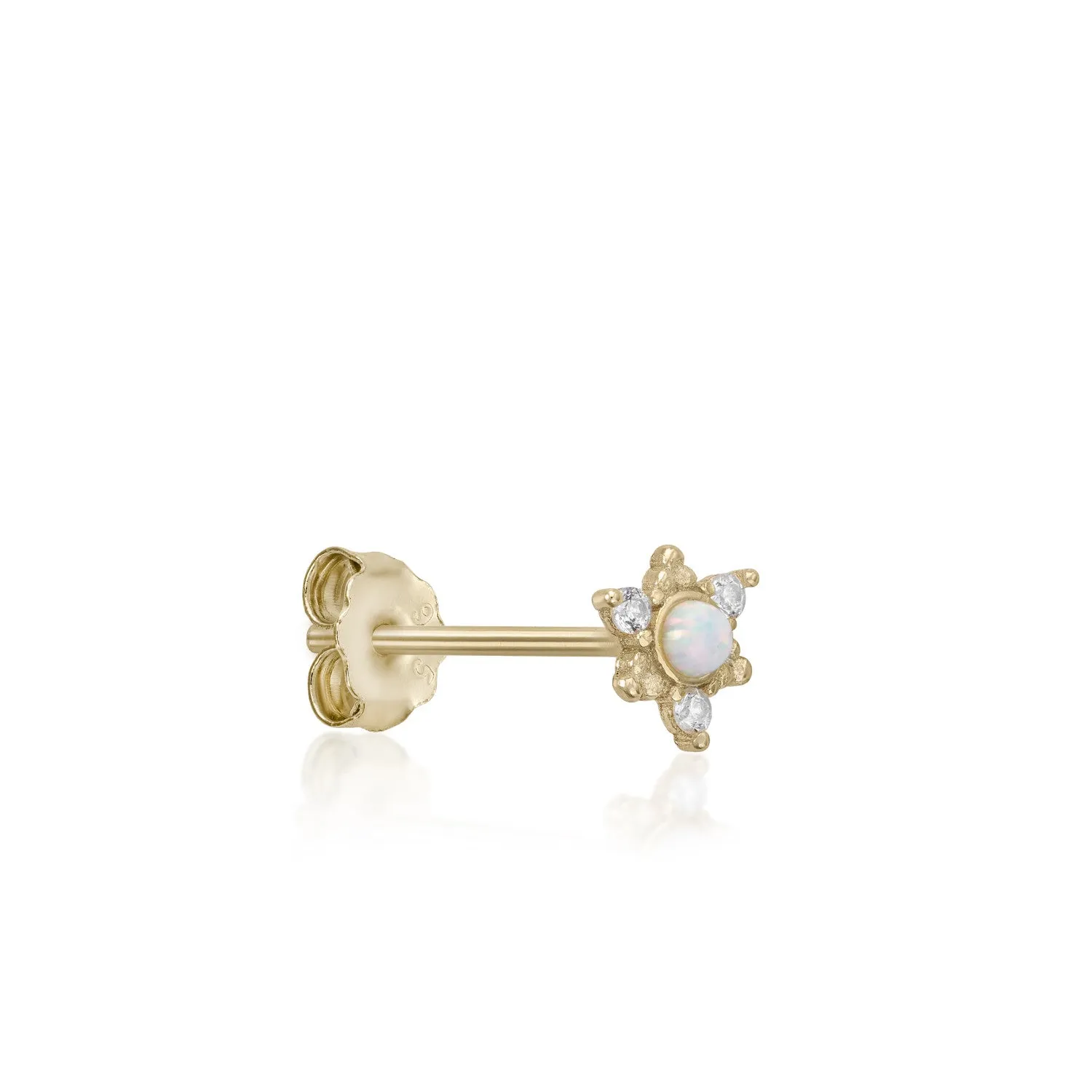 Piercing de plata con circonitas y piedras semipreciosas