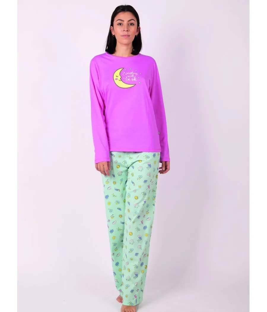 Pijama mujer largo Javier Golmar rosa algodón