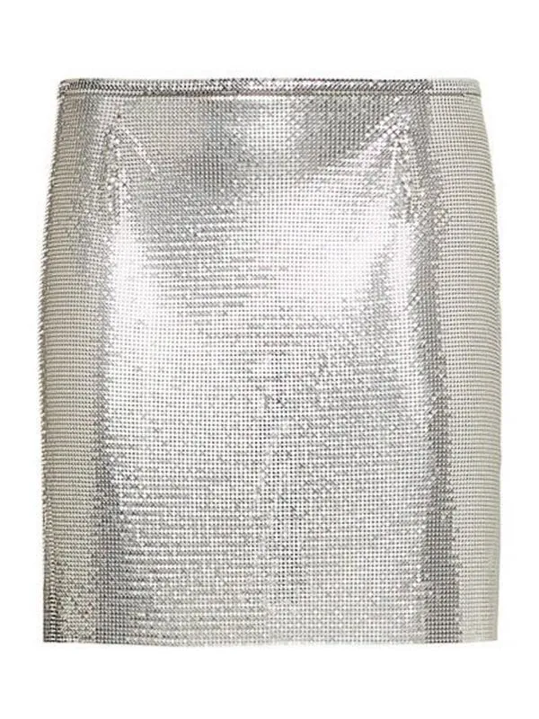 RABANNE FALDA SEMILARGA  PLATA