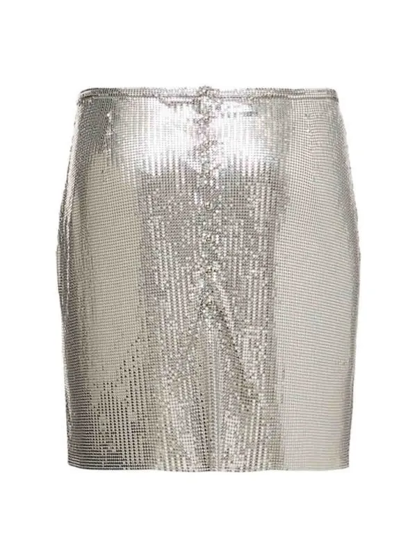 RABANNE FALDA SEMILARGA  PLATA