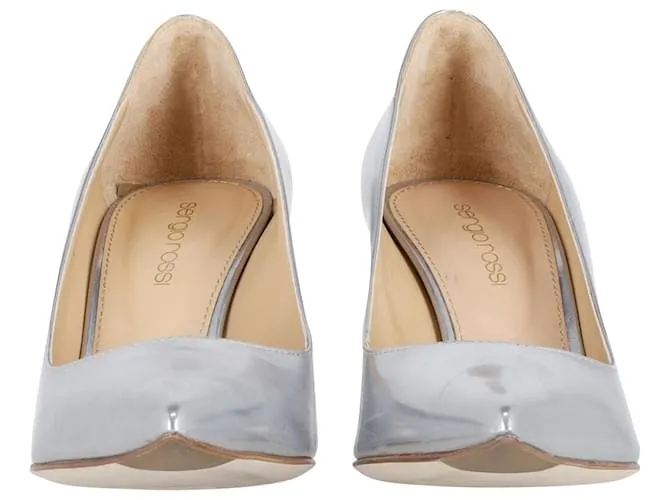 Salones Sergio Rossi Godiva en Piel Plateada Plata 