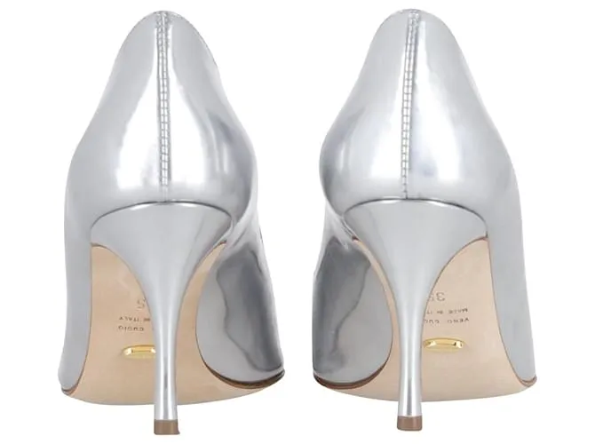 Salones Sergio Rossi Godiva en Piel Plateada Plata 
