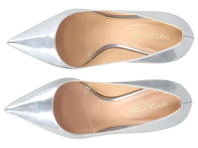 Salones Sergio Rossi Godiva en Piel Plateada Plata 