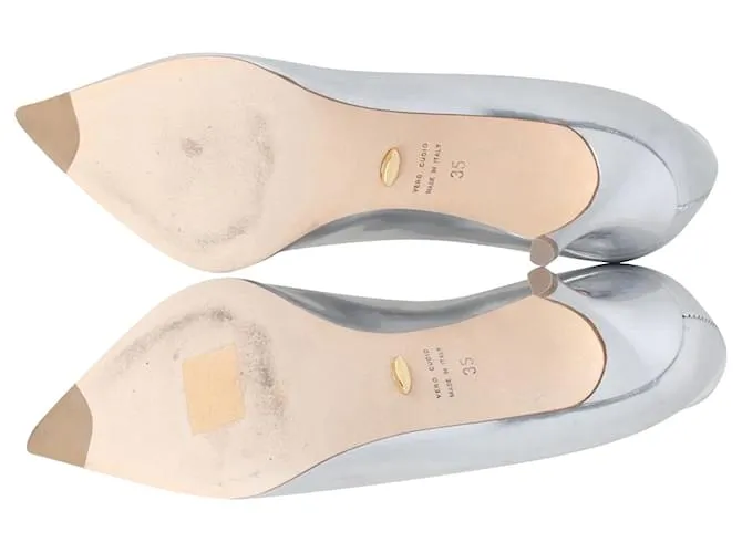 Salones Sergio Rossi Godiva en Piel Plateada Plata 