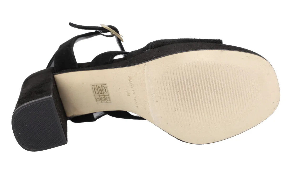 Sandalias de ante con tacón alto y plataforma