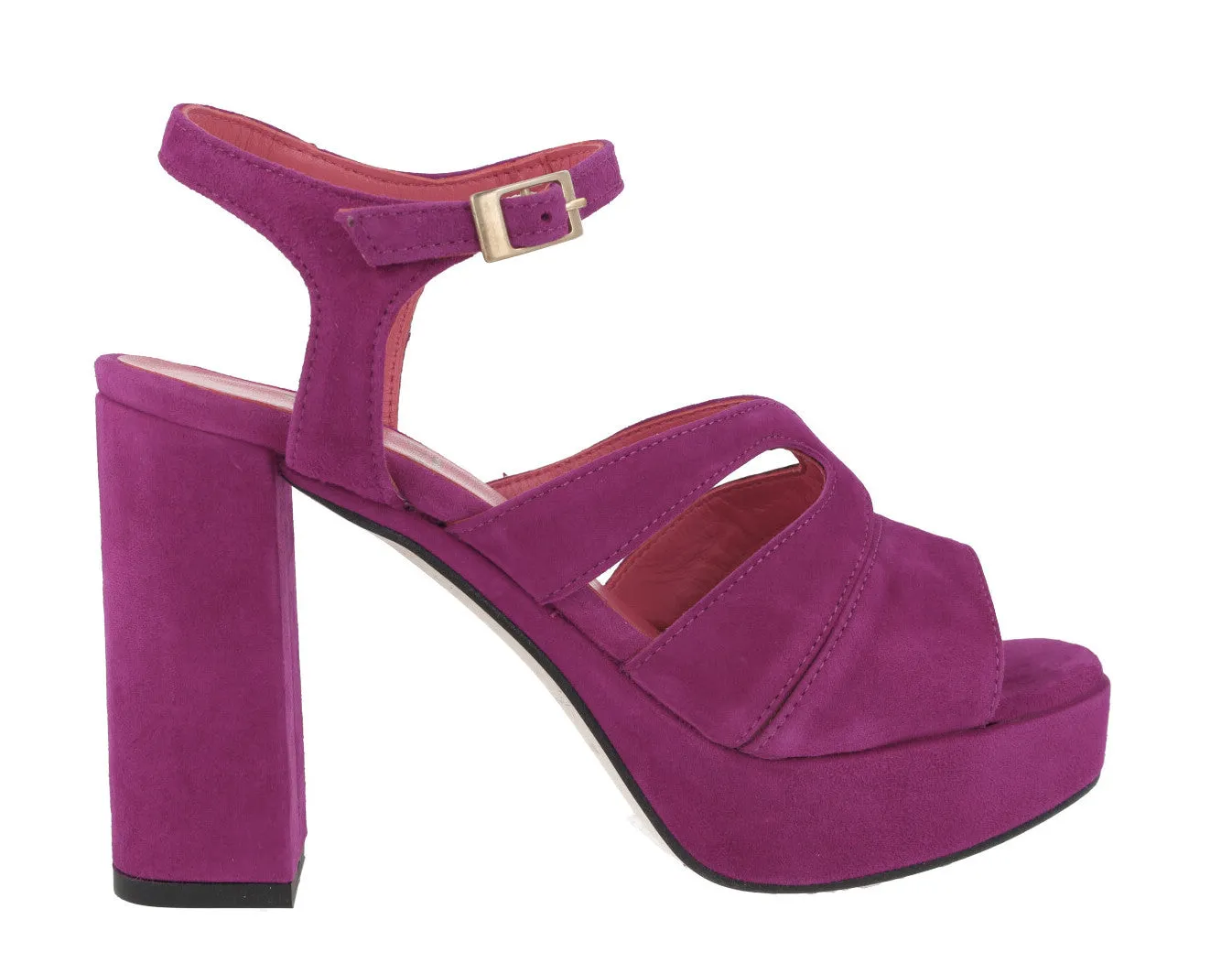 Sandalias de ante con tacón alto y plataforma