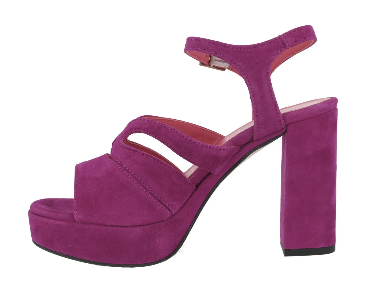 Sandalias de ante con tacón alto y plataforma