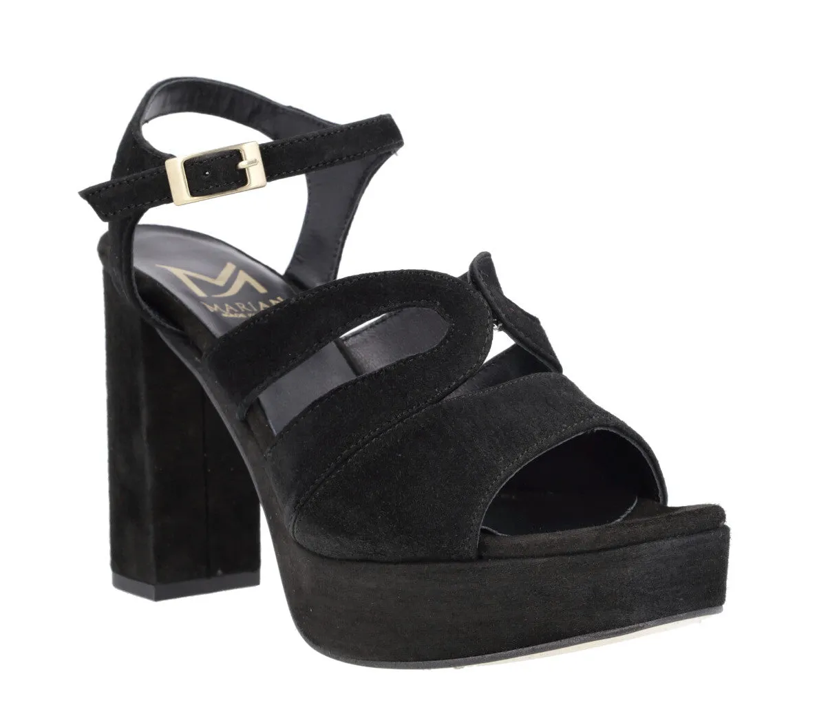 Sandalias de ante con tacón alto y plataforma