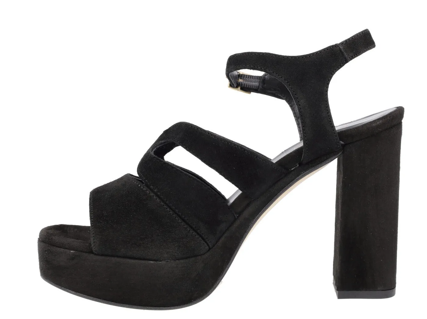Sandalias de ante con tacón alto y plataforma