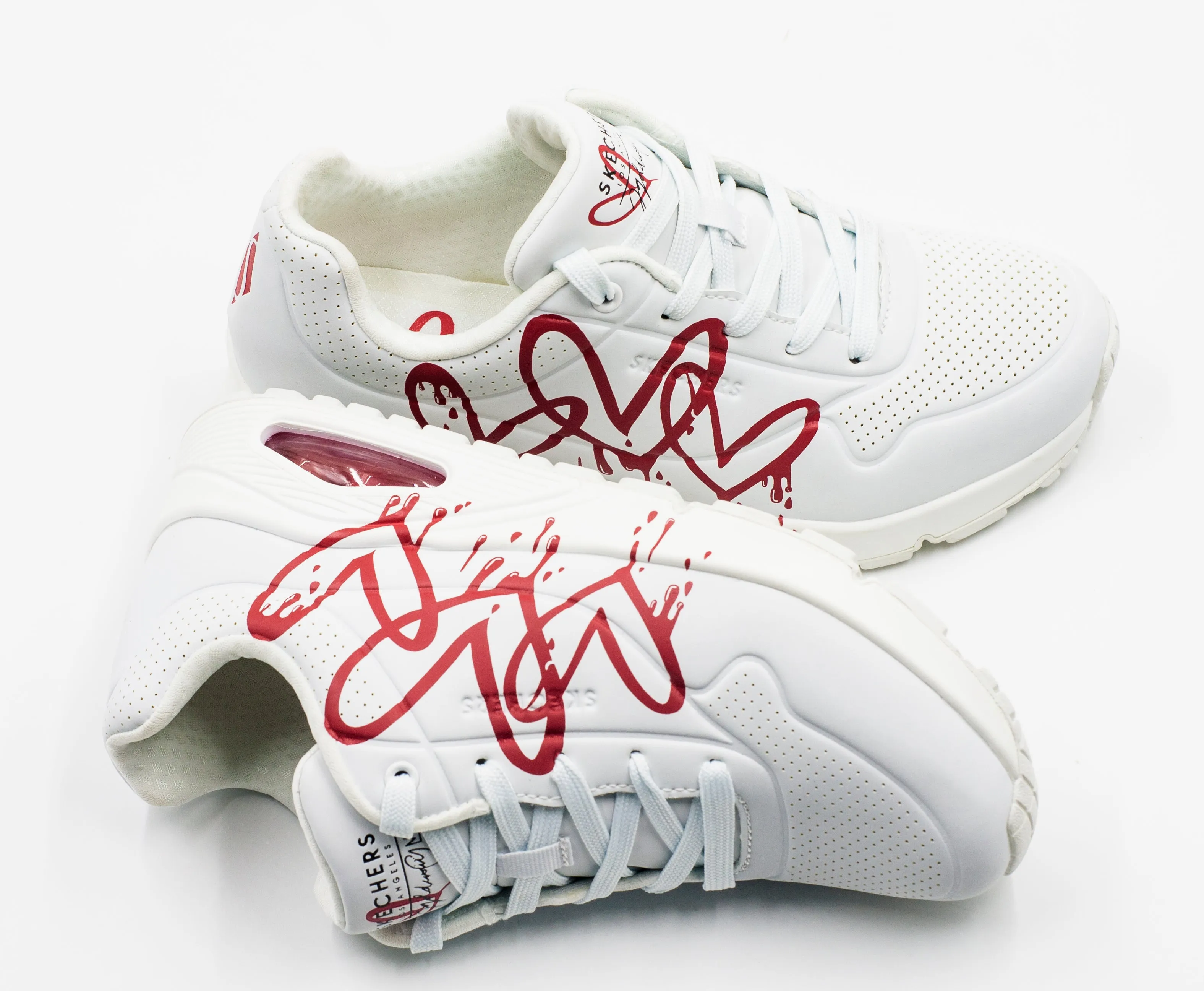 Skechers UNO DRIPPING IN LOVE Blanco Rosa