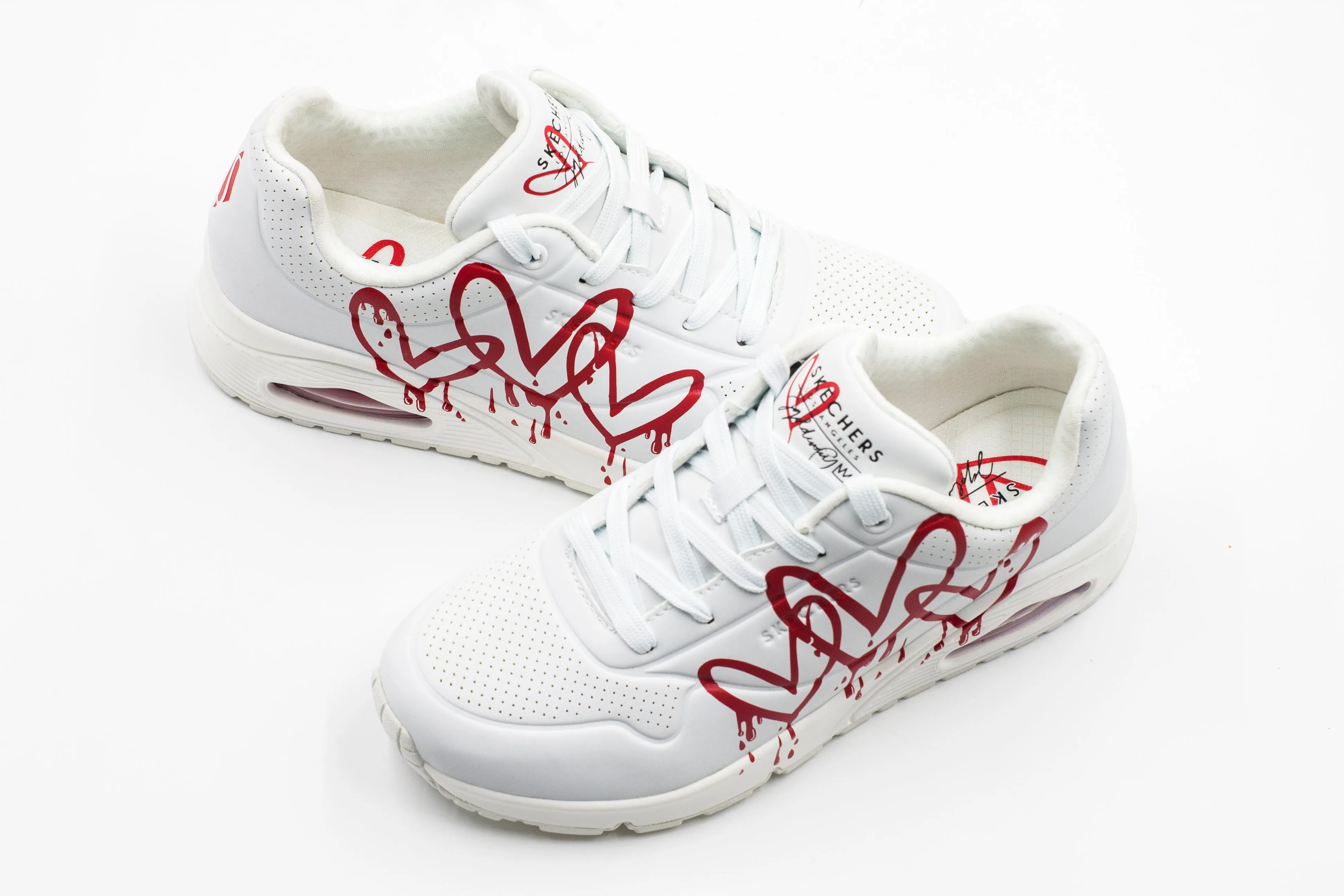 Skechers UNO DRIPPING IN LOVE Blanco Rosa