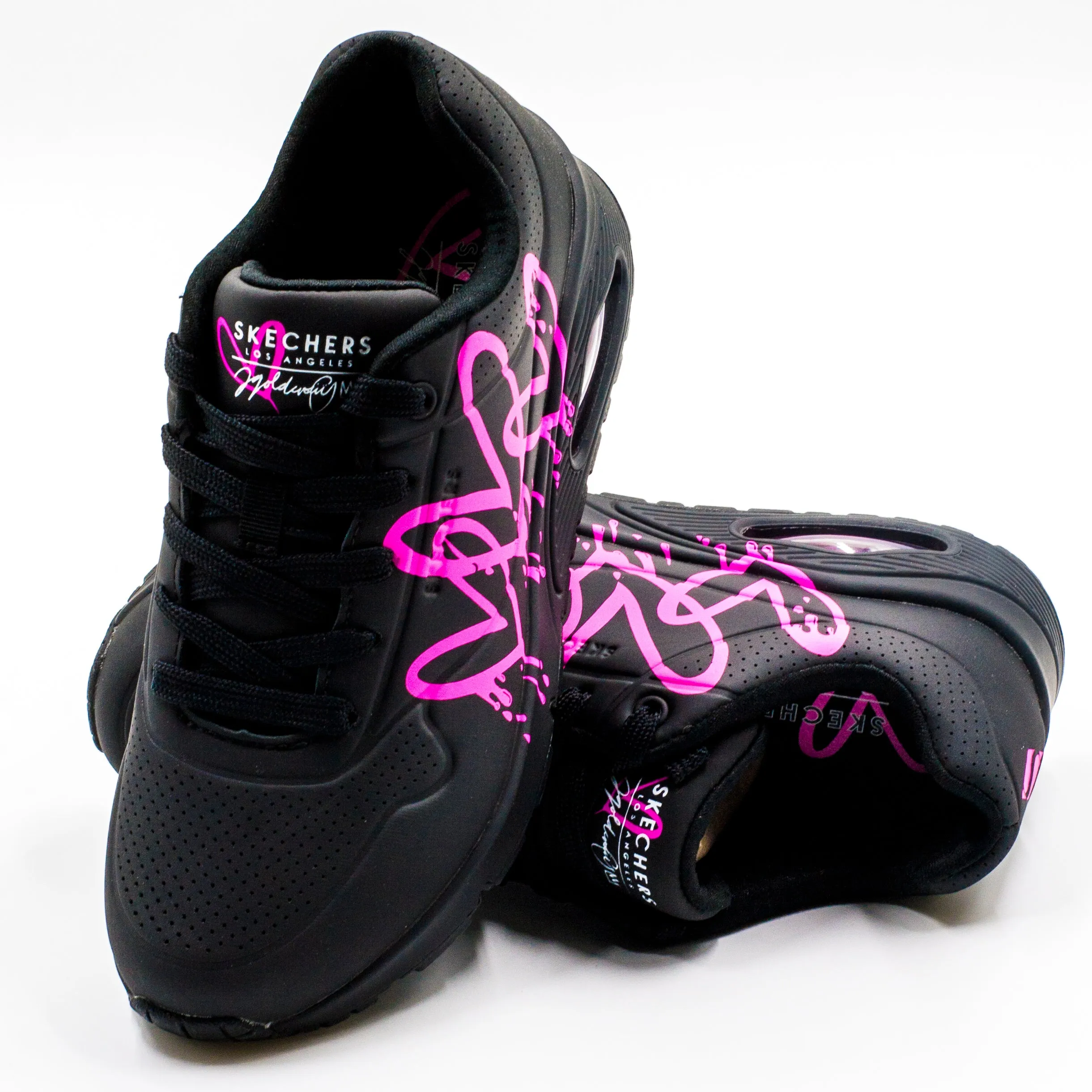 Skechers UNO DRIPPING IN LOVE Negro Rosa