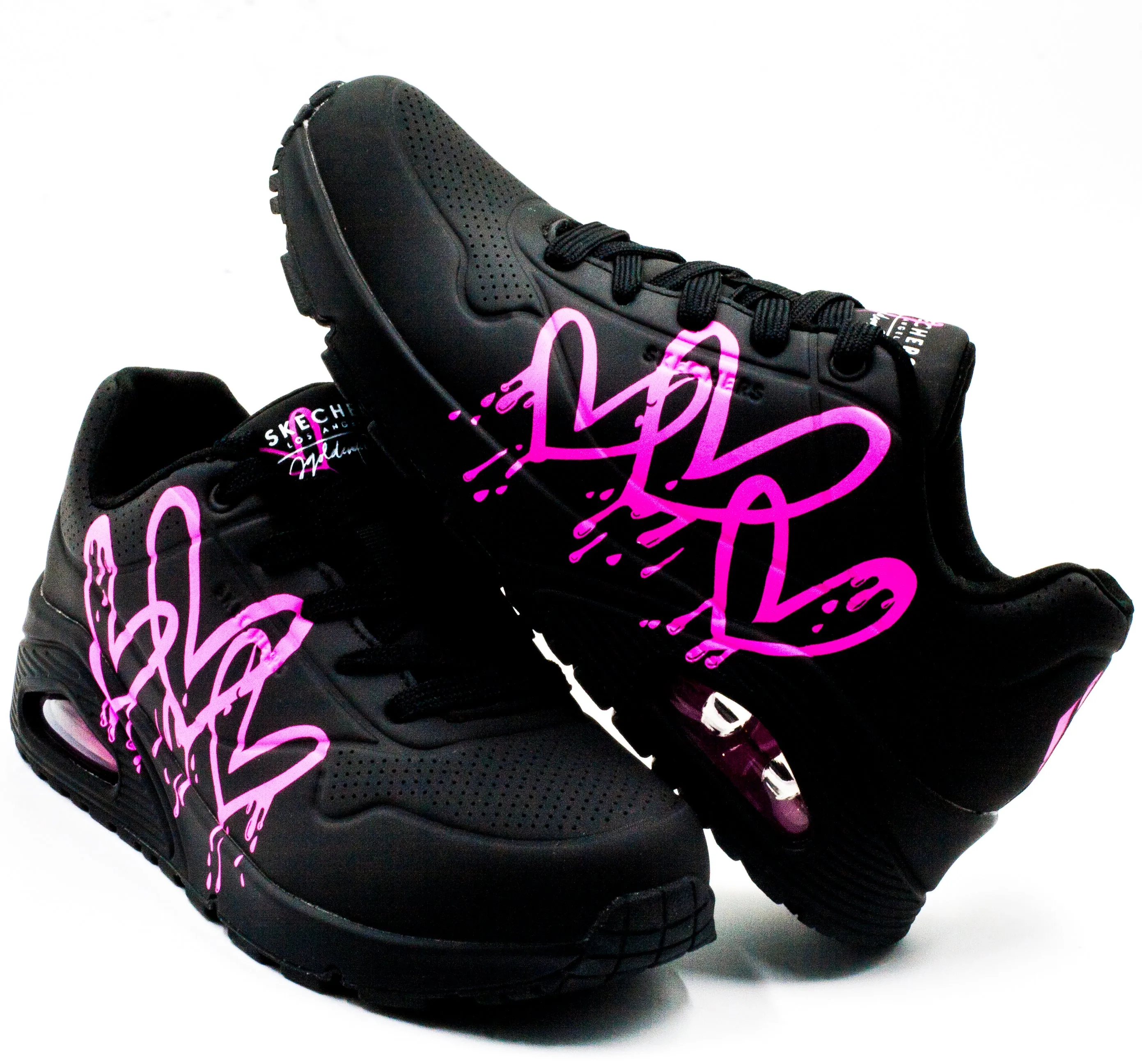 Skechers UNO DRIPPING IN LOVE Negro Rosa