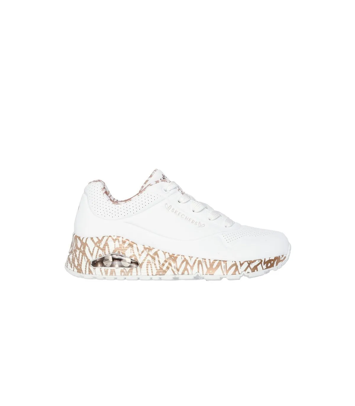 SKECHERS X JGOLDCROWN UNO  LOVING LOVE ZAPATILLA MUJER BLANCO/ORO ROSA