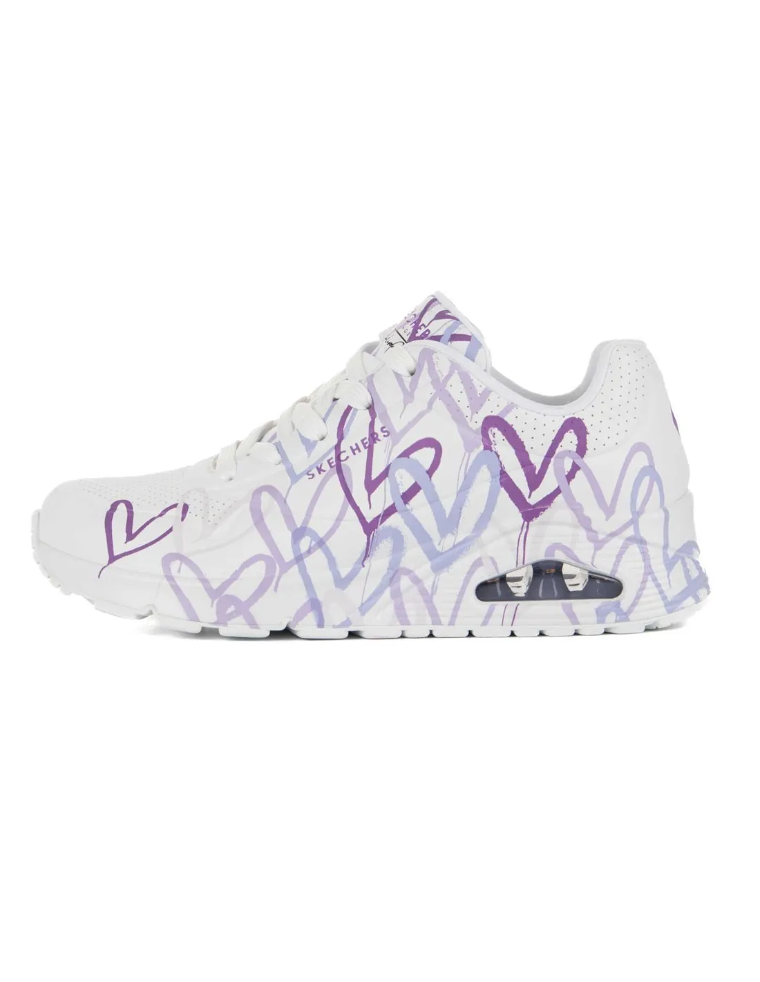 SKECHERS  ZAPATILLAS BLANCO Y LAVANDA UNO SPREAD THE LOVE 155507/WLPR MUJER