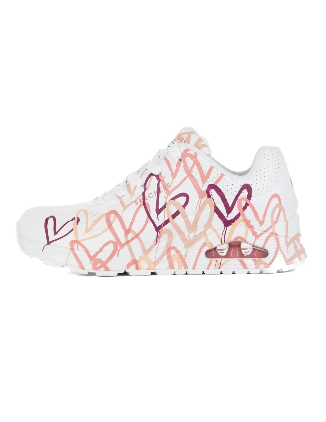 SKECHERS  ZAPATILLAS BLANCO/HOT CORAL UNO SPREAD THE LOVE 155507/WCRL MUJER