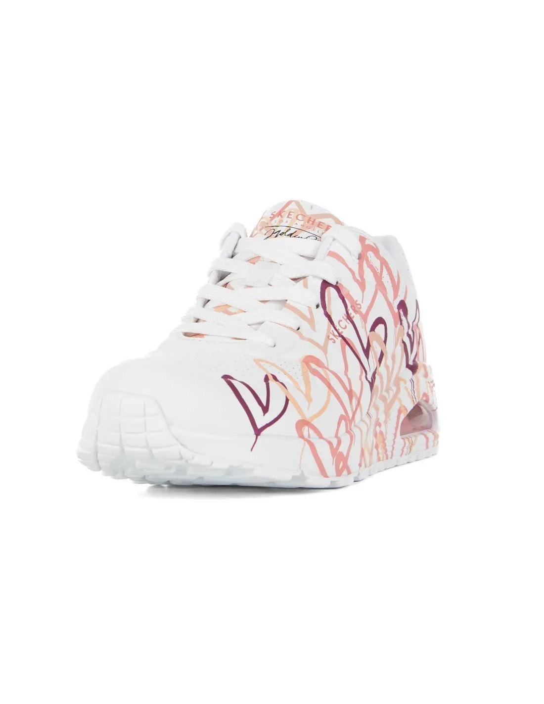 SKECHERS  ZAPATILLAS BLANCO/HOT CORAL UNO SPREAD THE LOVE 155507/WCRL MUJER