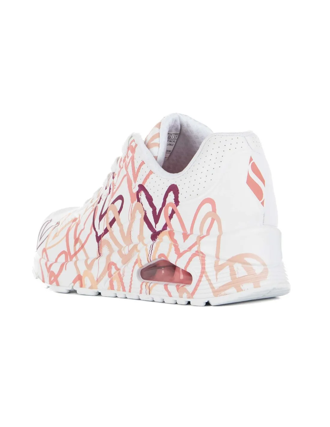 SKECHERS  ZAPATILLAS BLANCO/HOT CORAL UNO SPREAD THE LOVE 155507/WCRL MUJER