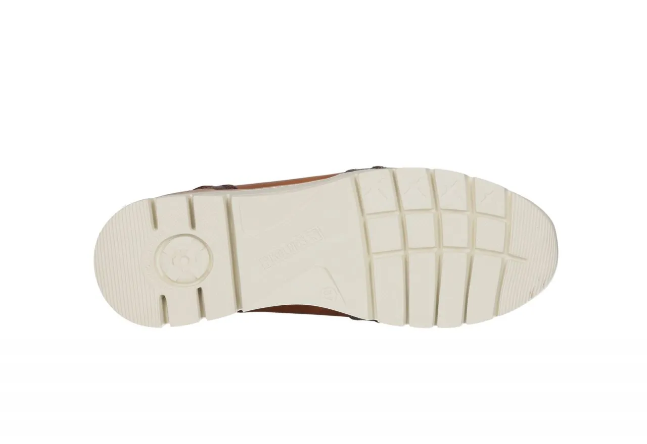 Sneaker Piel Cuero Cremallera Lateral Pieza Talon Bronce y Laterales Azul Petroleo