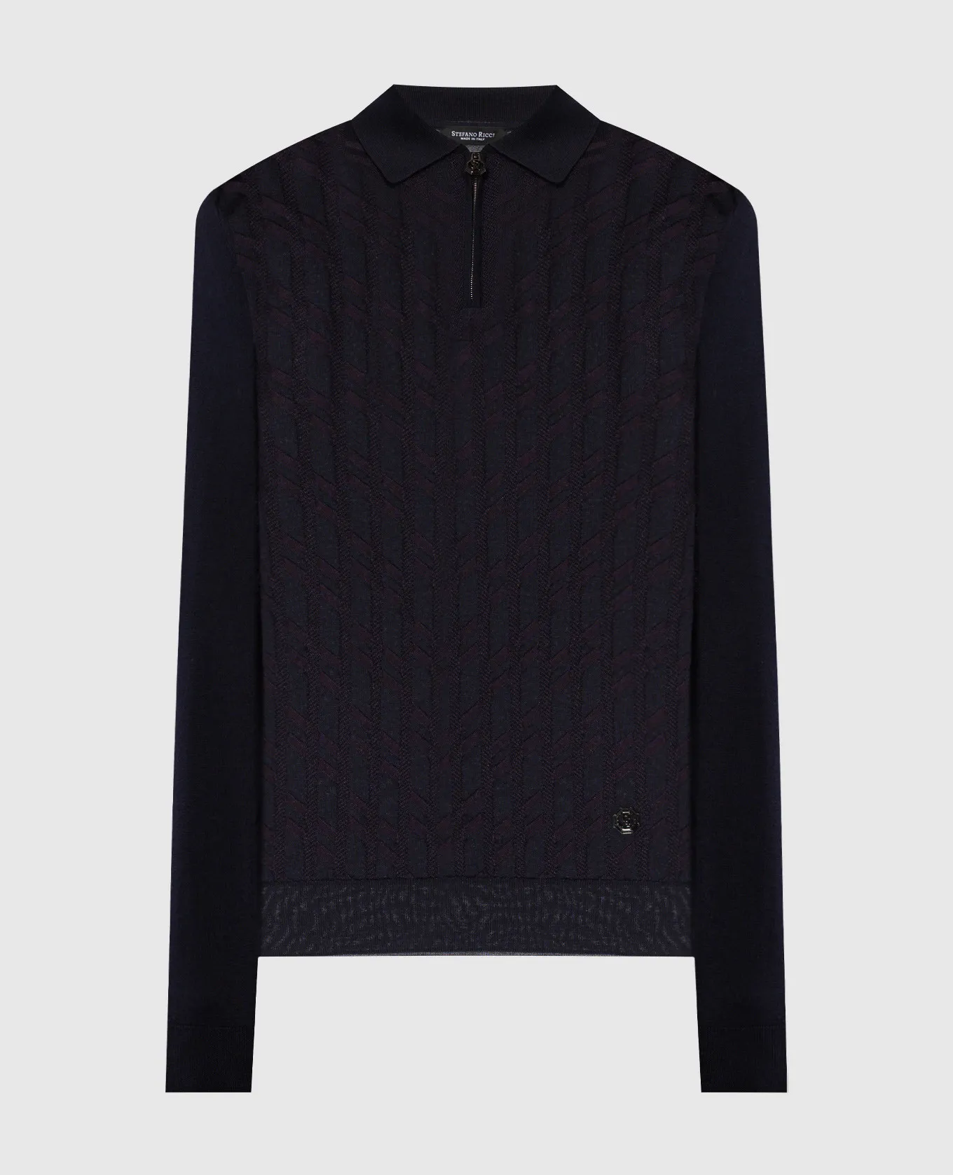 Stefano Ricci Purple cashmere and silk jumper with a textured pattern