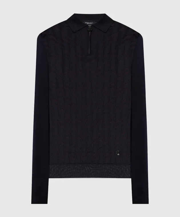 Stefano Ricci Purple cashmere and silk jumper with a textured pattern