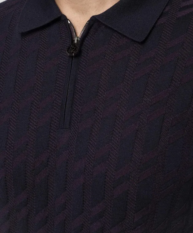 Stefano Ricci Purple cashmere and silk jumper with a textured pattern