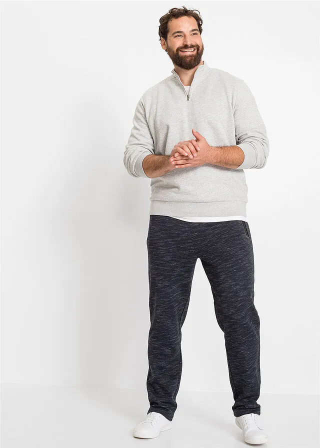 Sudadera con cuello troyer Gris claro jaspeado