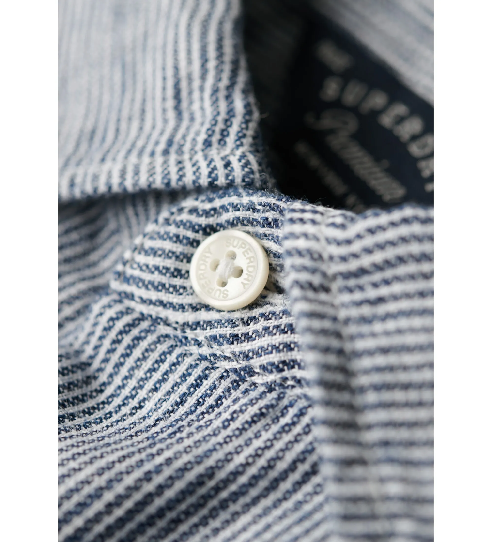 SUPERDRY CAMISA INFORMAL DE LINO STUDIOS AZUL