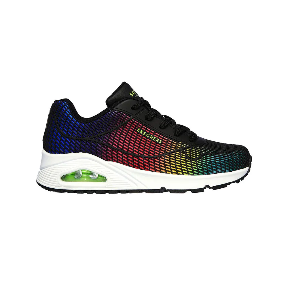 TENIS MUJER SKECHERS UNO EYE  CATCHING  NEGROMULTICOLOR