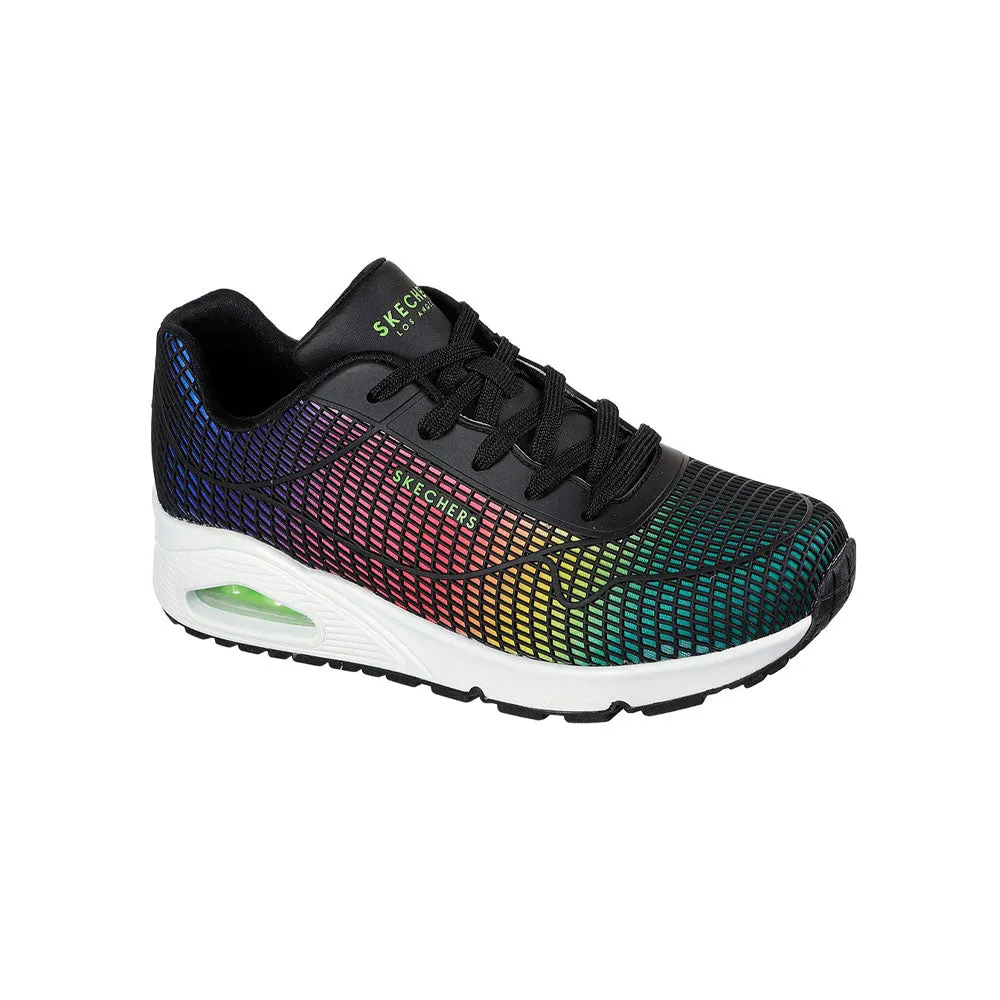 TENIS MUJER SKECHERS UNO EYE  CATCHING  NEGROMULTICOLOR