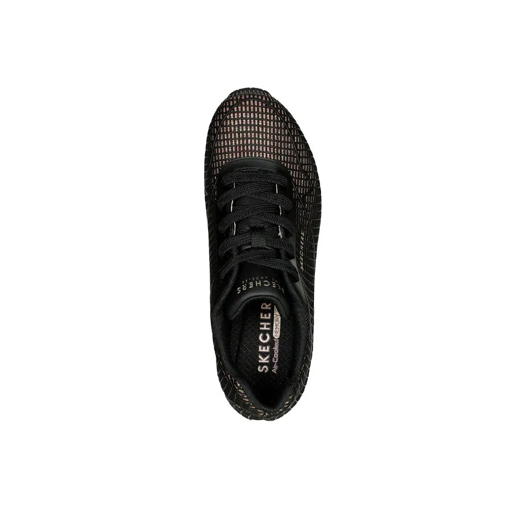 TENIS MUJER SKECHERS UNO SHINE  NEGRODORADO
