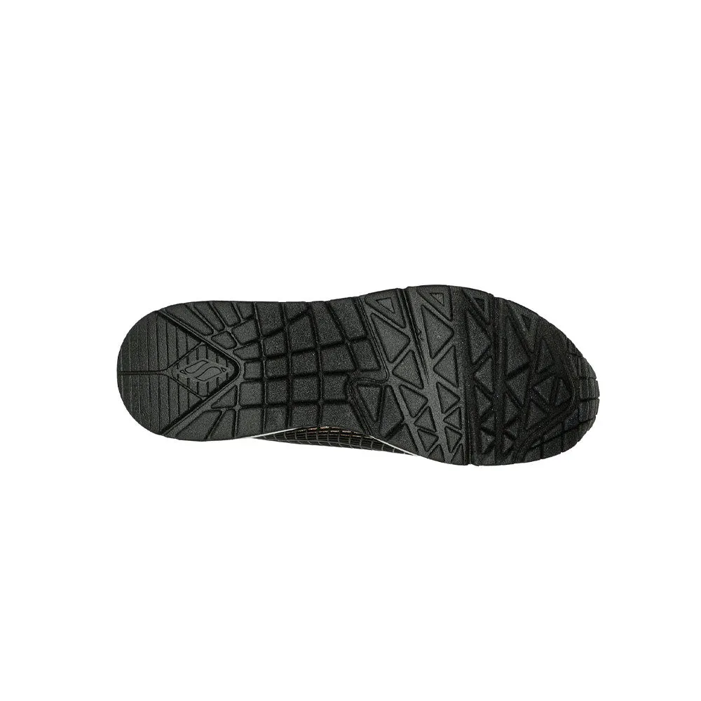 TENIS MUJER SKECHERS UNO SHINE  NEGRODORADO