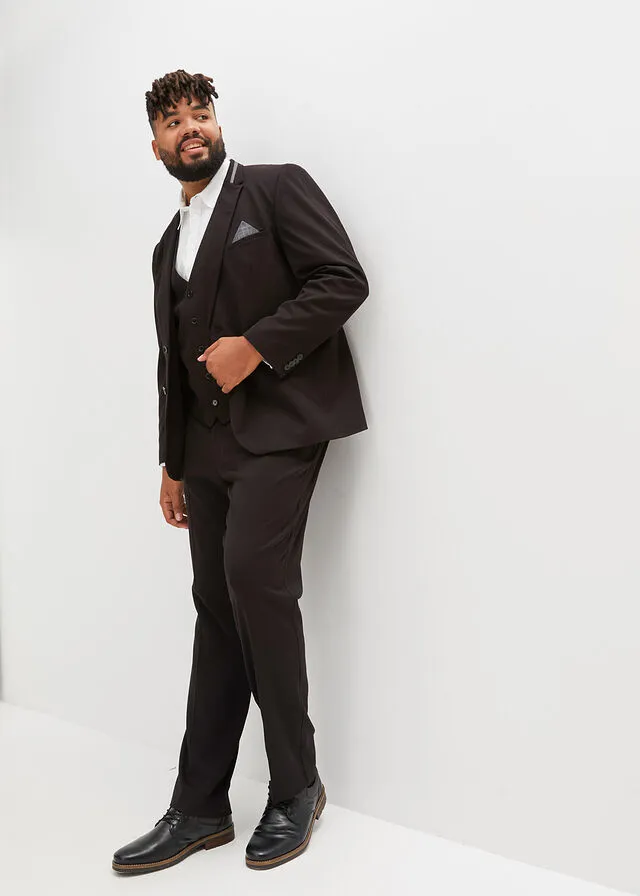 Traje con poliéster reciclado (3 piezas): Americana, pantalón y chaleco Negro